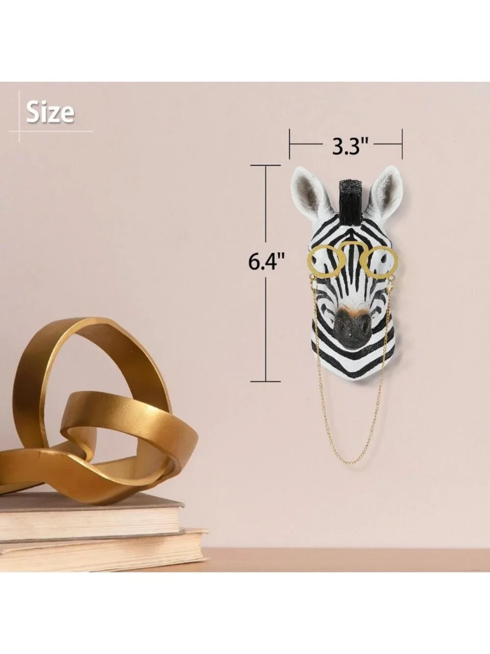 Colorful 3D Animal Head Wall Decor - Unique Zebra Sculpture for Home & Living
